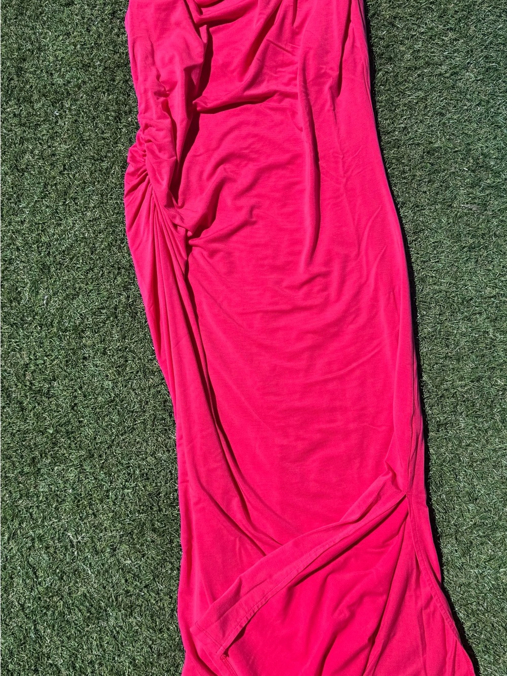 a new day Hot Pink Ruched Maxi Skirt